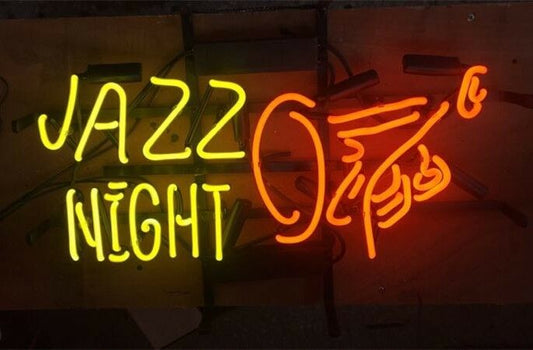 Neon Jazz Night Sign 17x14 Custom Glass Neon