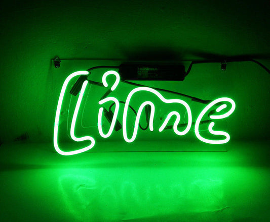 Neon Lime Sign 14x10 Custom Glass Neon