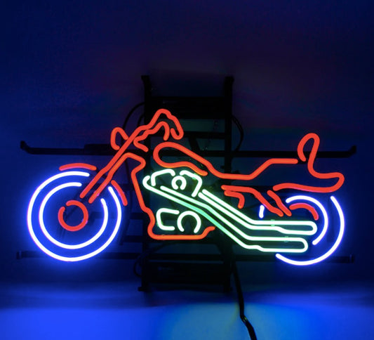 Neon Motorcycle Sign 17x14 Custom Glass Neon