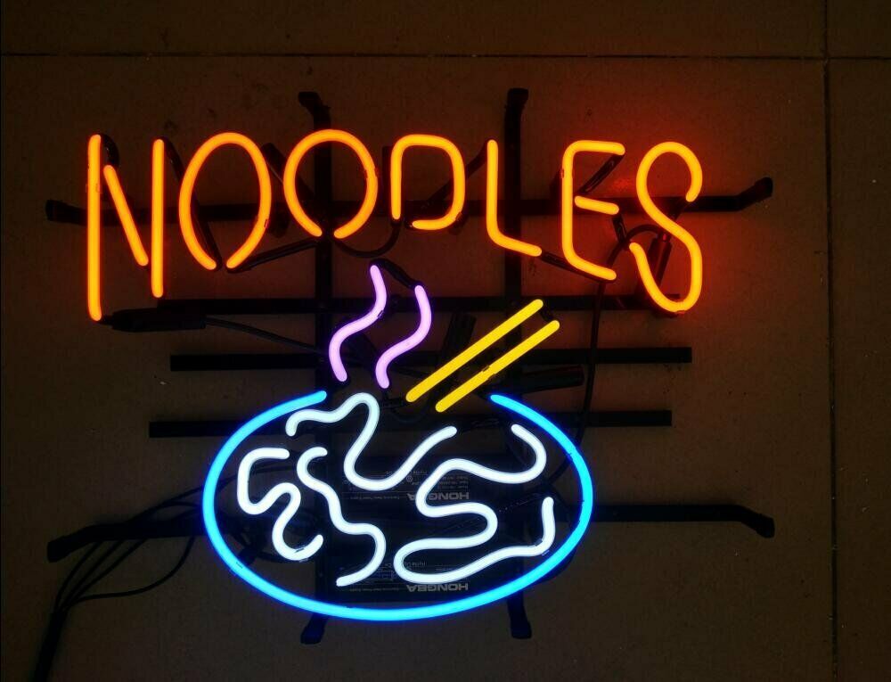 Neon Noodles Restaurant Sign 19x15 Custom Glass Neon