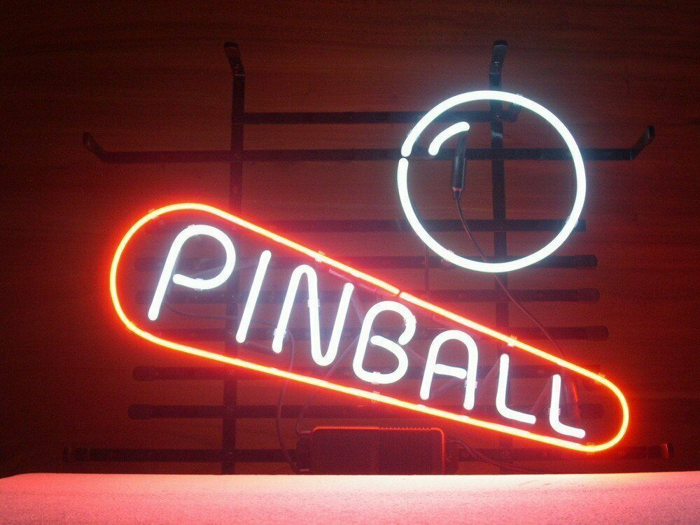 Neon Pinball Sign 19x15 Custom Glass Neon