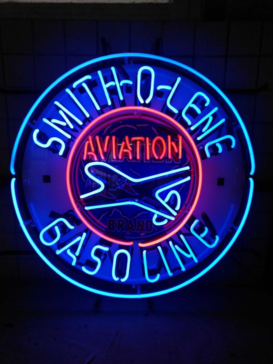 Neon Smith-O-Lene Gasoline 24x20 Custom Glass Neon