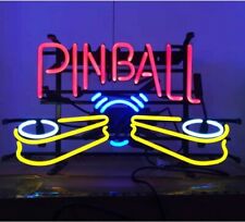 Neon Pinball Arcade Sign 19x15 Custom Glass Neon