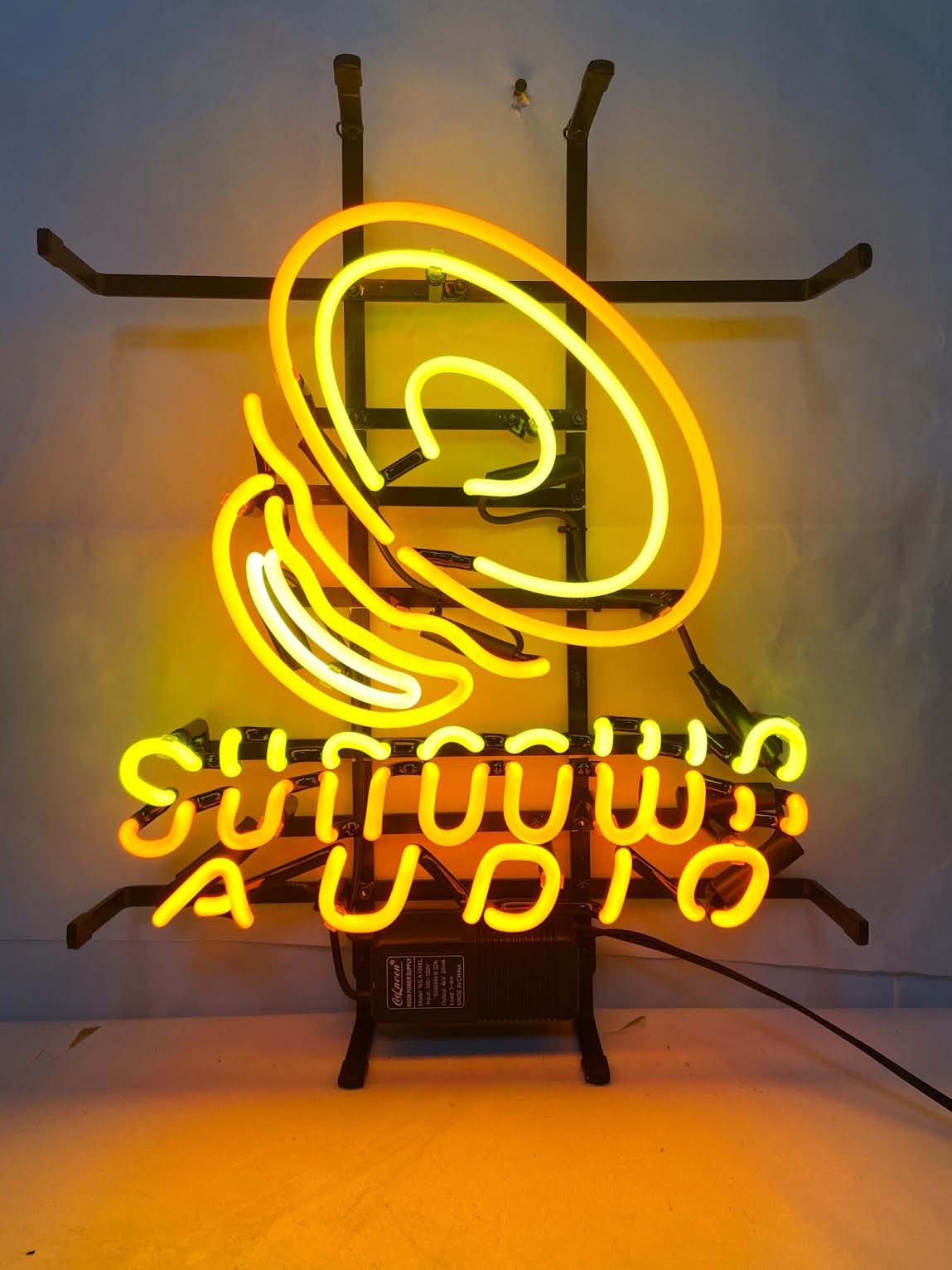 Neon Sundown Audio Sign 19x15 Custom Glass Neon