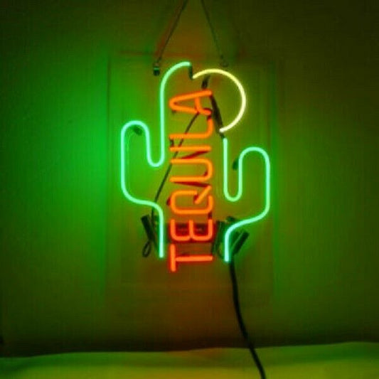 Neon Tequila Cactus Sign 14x10