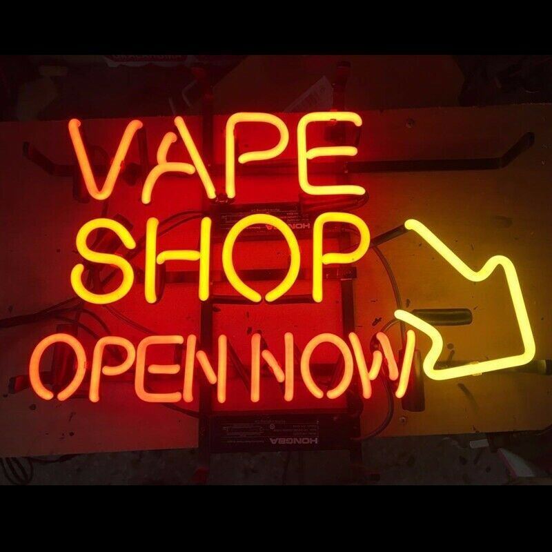 Neon Vape Shop Open 24x20 Colorful Custom